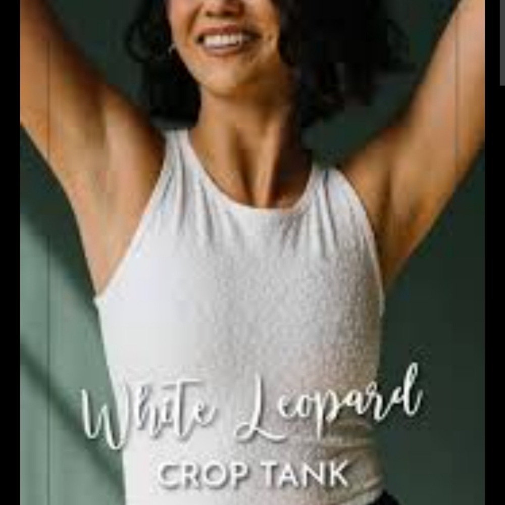 NWT Zyia white leopard crop top